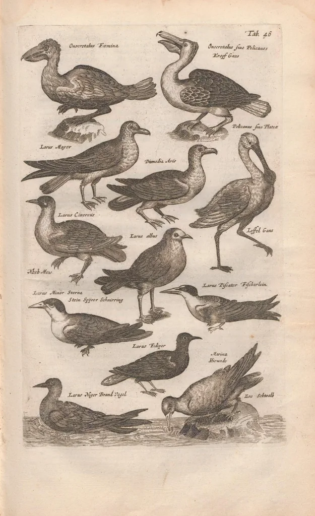 An illustration from Dr. I. Ionstons Beschrijving vande natuur der vogelen neffens haer beeldenissen in koper gesneden, 1660, leaf 199