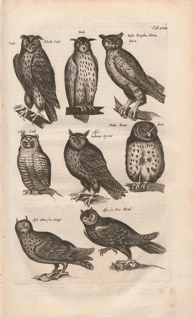 An illustration from Dr. I. Ionstons Beschrijving vande natuur der vogelen neffens haer beeldenissen in koper gesneden, 1660, leaf 77