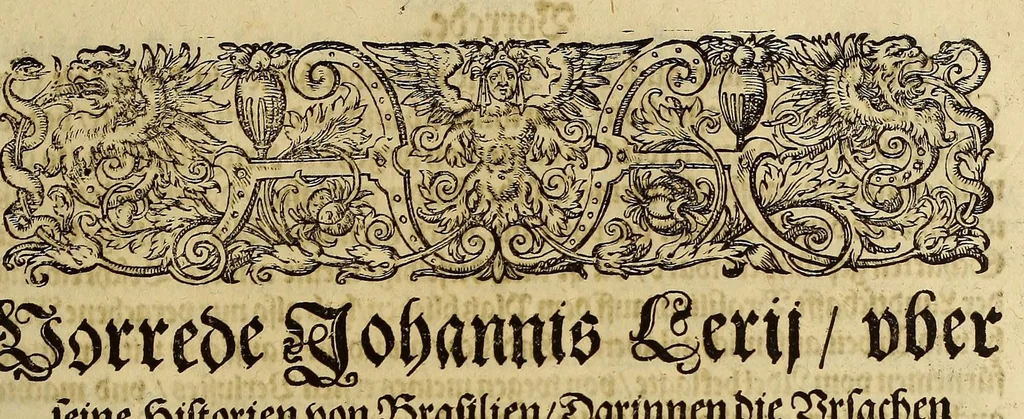 An illustration from Dritte Buch Americae, darinn Brasilia : durch Johann Staden von Homberg auss Hessen, auss eigener erfahrung in Teutsch beschrieben. Item Historia der Schiffart Ioannis Lerij in Brasilien, welche er selbst publiciert hat, jetzt von newem verteutscht, durch Teucrium Annaeum Priuatum, C. Vom Wildern vnerhörten wesen der Innwoner, von allerley frembden Gethieren vnd Gewächsen, sampt einem Colloquio, in der Wilden Sprach., 1593, leaf 123