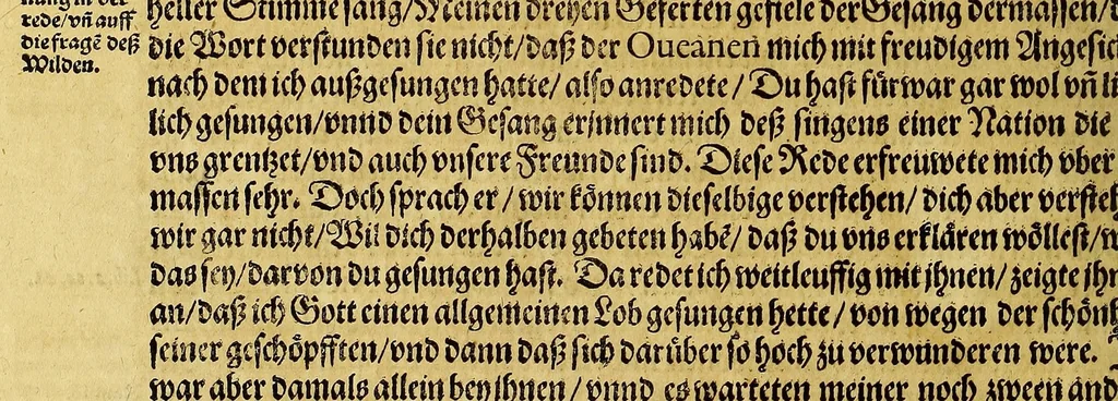 An illustration from Dritte Buch Americae, darinn Brasilia : durch Johann Staden von Homberg auss Hessen, auss eigener erfahrung in Teutsch beschrieben. Item Historia der Schiffart Ioannis Lerij in Brasilien, welche er selbst publiciert hat, jetzt von newem verteutscht, durch Teucrium Annaeum Priuatum, C. Vom Wildern vnerhörten wesen der Innwoner, von allerley frembden Gethieren vnd Gewächsen, sampt einem Colloquio, in der Wilden Sprach., 1593, leaf 284