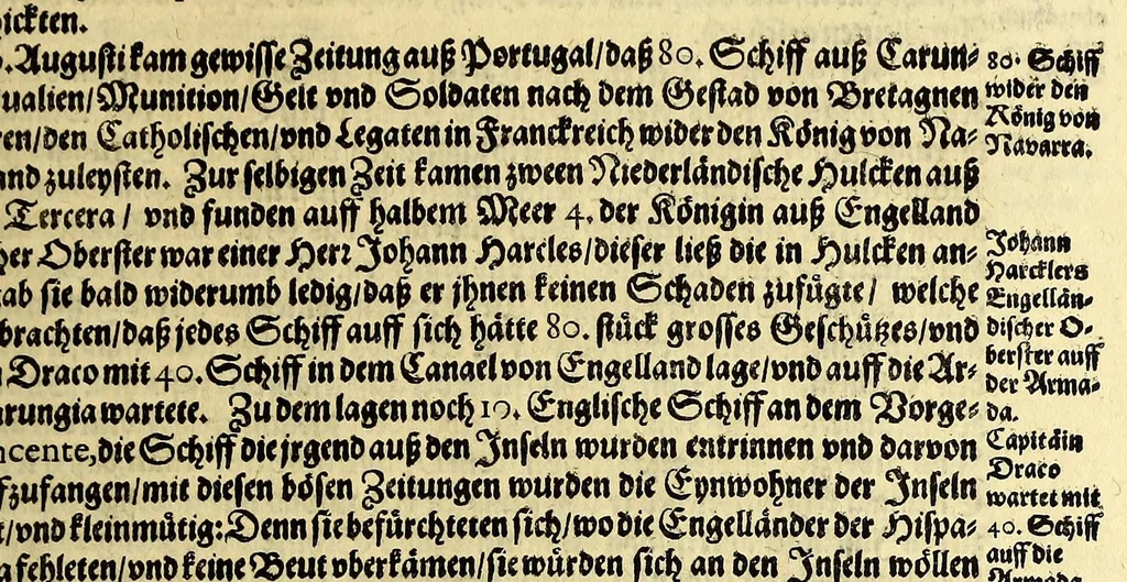 An illustration from Dritter Theil Indiae Orientalis, darinnen erstlich das ander Theil der Schifffahrten Johann Huygens von Lintschotten auss Holland, so er in Orient gethan, begriffen, vnd fürnemlich alle Gelegenheit derselbigen Landen, Insulen, Meerpforten, &c. so vnterwegen auffstossen, vnd dann in India fürkommen, wie auch alles, was der Author allda im Land, vnd nachmals auff seiner Widerreyse nach Holland gesehen vnd erfahren, eygendlich beschrieben wirt. : II. Der Holländer Schifffahrt in die Orientalische Insulen, Javan vnd Sumatra, sampt Sitten, Leben vnd Superstition, &c. der Völcker. III. Drey Schifffahrten der Holländer nach obermelten Indien, durch das Mittnächtige oder Eiss Meer, darinnen viel vnerhörte Abenthewr. Alles auffs trewlichst von neuwem auss den Niderländischen Exemplarien in Hochteutsch bracht, vnd in guter Disposition zusammen gefügt., 1616, leaf 91