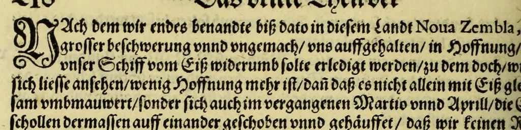 An illustration from Dritter Theil Indiae Orientalis, darinnen erstlich das ander Theil der Schifffahrten Joann Huygens von Lintschotten auss Hollandt, so er in Orient gethan, begriffen, vnd fürnemlich alle gelegenheit derselbigen Landen, Insulen, Meerpforten, &c. so vnterwegen auffstossen, vnd dann in India fürkommen, wie auch alles, was der Author allda im Landt, vnd nachmals auff seiner Widerreyse nach Hollandt gesehen vnd erfahren, eygentlich beschrieben wirdt. : II. Der Holländer Schifffahrt in die Orientalische Insulen, Iauan vnd Sumatra, sampt Sitten, Leben vnd Superstition, &c. der Völcker. III. Drey Schifffahrten der Holländer nach obermeldten Indien, durch das Mittnächtigsche oder Eissmeer, darinnen viel vnerhörte Ebentewer. Alles auffs trewlichst von neuwem auss den Niderländischen Exemplarien in Hochteutsch Bracht, vnd in guter Disposition zusammen gefügt. Sampt vielen schönen künstlichen Figurn, vnd Landtafeln, in Kupffer gestochen, vnd an Tag geben, durch Io. Theodor vnd. Io. Israel de Bry, Gebrüder, 1599, leaf 252
