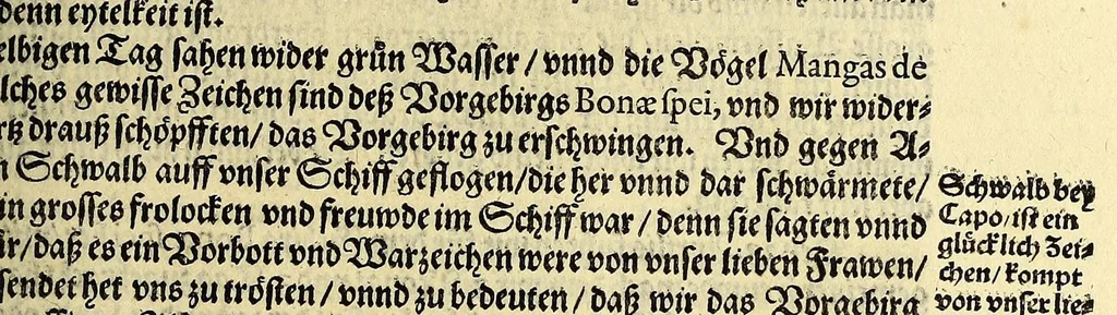 An illustration from Dritter Theil Indiae Orientalis, darinnen erstlich das ander Theil der Schifffahrten Joann Huygens von Lintschotten auss Hollandt, so er in Orient gethan, begriffen, vnd fürnemlich alle gelegenheit derselbigen Landen, Insulen, Meerpforten, &c. so vnterwegen auffstossen, vnd dann in India fürkommen, wie auch alles, was der Author allda im Landt, vnd nachmals auff seiner Widerreyse nach Hollandt gesehen vnd erfahren, eygentlich beschrieben wirdt. : II. Der Holländer Schifffahrt in die Orientalische Insulen, Iauan vnd Sumatra, sampt Sitten, Leben vnd Superstition, &c. der Völcker. III. Drey Schifffahrten der Holländer nach obermeldten Indien, durch das Mittnächtigsche oder Eissmeer, darinnen viel vnerhörte Ebentewer. Alles auffs trewlichst von neuwem auss den Niderländischen Exemplarien in Hochteutsch Bracht, vnd in guter Disposition zusammen gefügt. Sampt vielen schönen künstlichen Figurn, vnd Landtafeln, in Kupffer gestochen, vnd an Tag geben, durch Io. Theodor vnd. Io. Israel de Bry, Gebrüder, 1599, leaf 63