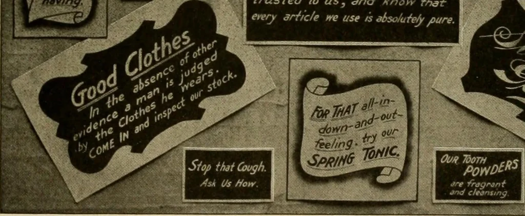 An illustration from Druggists' and dispensers' practial show card instructor .., 1914, leaf 121