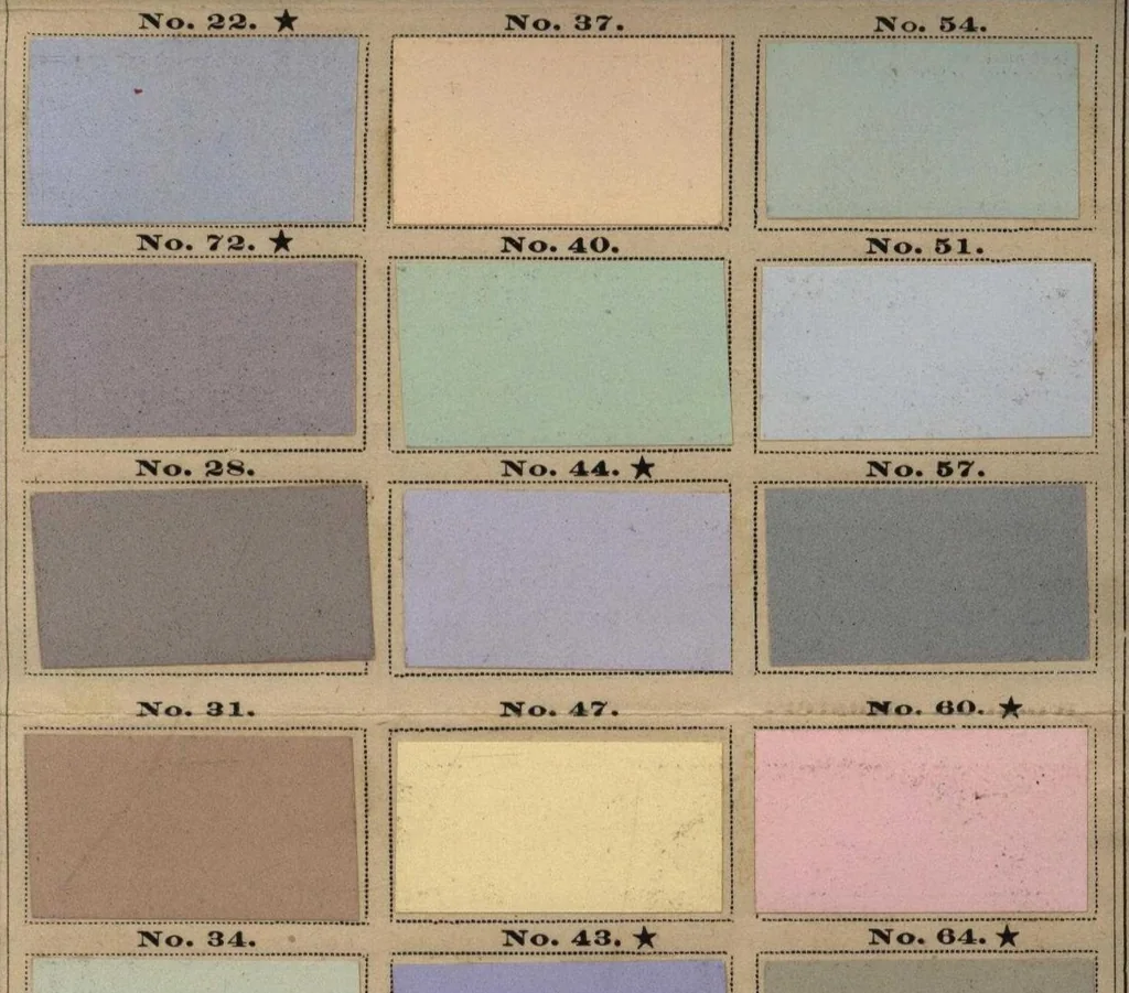 An illustration from Johnston's patent standard dry sized kalsomine and fresco paints : for coloring walls and ceilings., 1883, leaf 4