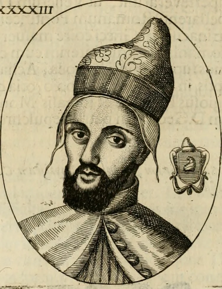 An illustration from Fasti ducales ab Anafesto I. ad Silvestrum Valerium Venetorum ducem : cum eorum iconibus, insignibus, nummismatibus publicis, & privatis aere sculptis : inscriptionibus ex aula M. Consilii, ac sepulchralibus : adiectae sunt adnotationes, ad vitam cuiusque principis, rerum, quae omissae fuerant, 1696, leaf 103