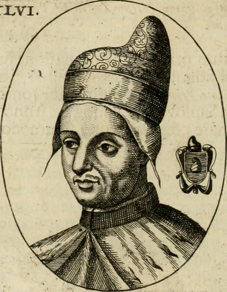 An illustration from Fasti ducales ab Anafesto I. ad Silvestrum Valerium Venetorum ducem : cum eorum iconibus, insignibus, nummismatibus publicis, & privatis aere sculptis : inscriptionibus ex aula M. Consilii, ac sepulchralibus : adiectae sunt adnotationes, ad vitam cuiusque principis, rerum, quae omissae fuerant, 1696, leaf 111
