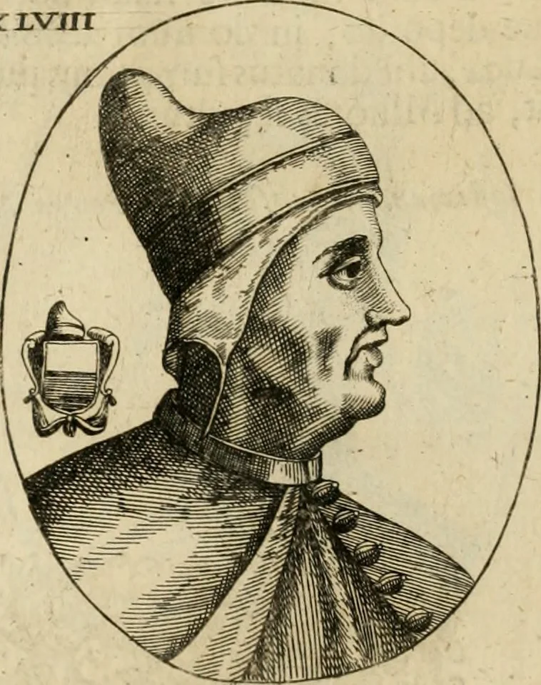 An illustration from Fasti ducales ab Anafesto I. ad Silvestrum Valerium Venetorum ducem : cum eorum iconibus, insignibus, nummismatibus publicis, & privatis aere sculptis : inscriptionibus ex aula M. Consilii, ac sepulchralibus : adiectae sunt adnotationes, ad vitam cuiusque principis, rerum, quae omissae fuerant, 1696, leaf 115