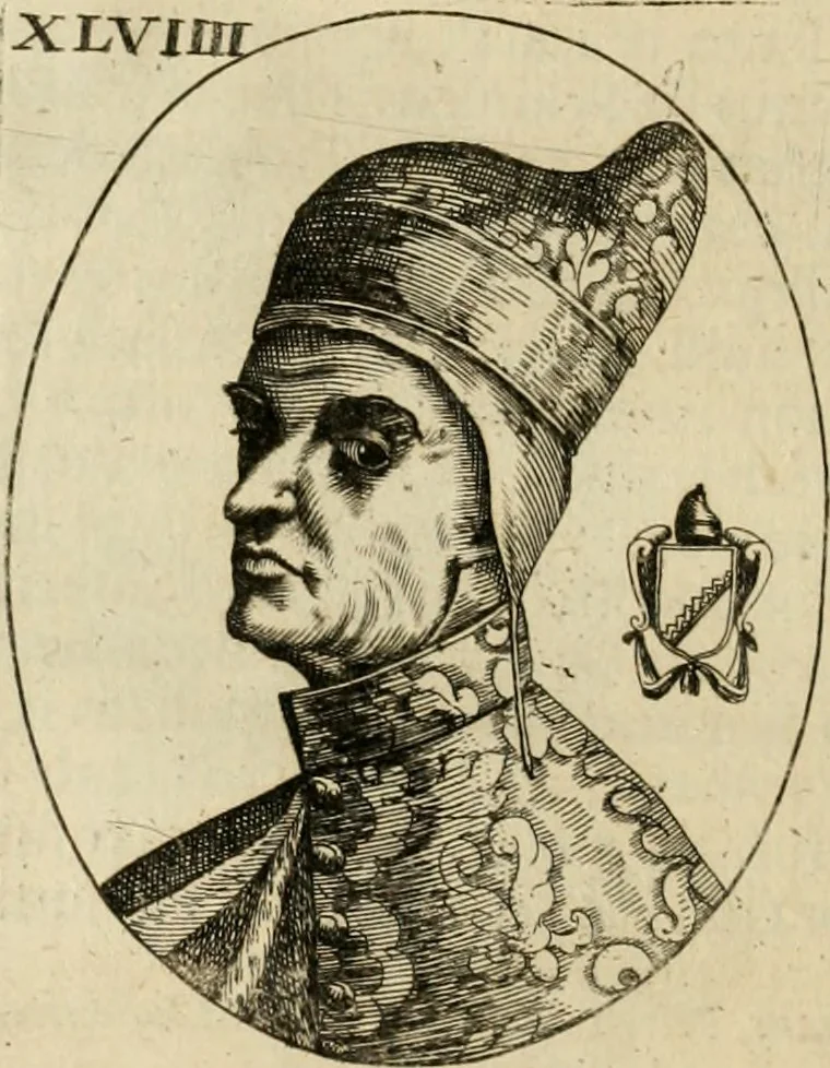 An illustration from Fasti ducales ab Anafesto I. ad Silvestrum Valerium Venetorum ducem : cum eorum iconibus, insignibus, nummismatibus publicis, & privatis aere sculptis : inscriptionibus ex aula M. Consilii, ac sepulchralibus : adiectae sunt adnotationes, ad vitam cuiusque principis, rerum, quae omissae fuerant, 1696, leaf 117