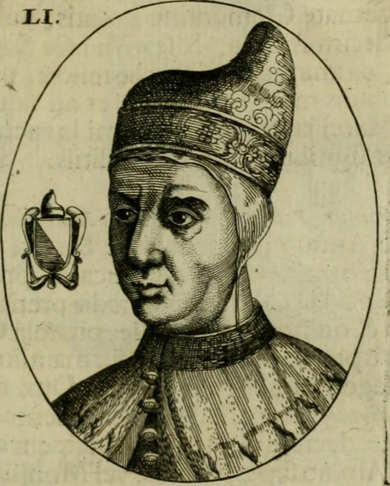 An illustration from Fasti ducales ab Anafesto I. ad Silvestrum Valerium Venetorum ducem : cum eorum iconibus, insignibus, nummismatibus publicis, & privatis aere sculptis : inscriptionibus ex aula M. Consilii, ac sepulchralibus : adiectae sunt adnotationes, ad vitam cuiusque principis, rerum, quae omissae fuerant, 1696, leaf 122