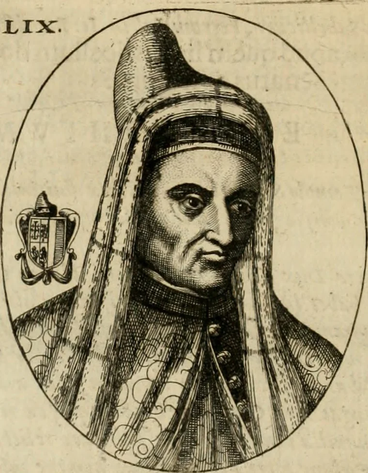 An illustration from Fasti ducales ab Anafesto I. ad Silvestrum Valerium Venetorum ducem : cum eorum iconibus, insignibus, nummismatibus publicis, & privatis aere sculptis : inscriptionibus ex aula M. Consilii, ac sepulchralibus : adiectae sunt adnotationes, ad vitam cuiusque principis, rerum, quae omissae fuerant, 1696, leaf 143