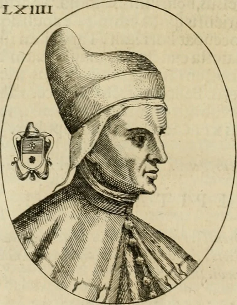 An illustration from Fasti ducales ab Anafesto I. ad Silvestrum Valerium Venetorum ducem : cum eorum iconibus, insignibus, nummismatibus publicis, & privatis aere sculptis : inscriptionibus ex aula M. Consilii, ac sepulchralibus : adiectae sunt adnotationes, ad vitam cuiusque principis, rerum, quae omissae fuerant, 1696, leaf 159