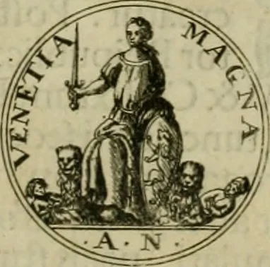 An illustration from Fasti ducales ab Anafesto I. ad Silvestrum Valerium Venetorum ducem : cum eorum iconibus, insignibus, nummismatibus publicis, & privatis aere sculptis : inscriptionibus ex aula M. Consilii, ac sepulchralibus : adiectae sunt adnotationes, ad vitam cuiusque principis, rerum, quae omissae fuerant, 1696, leaf 172
