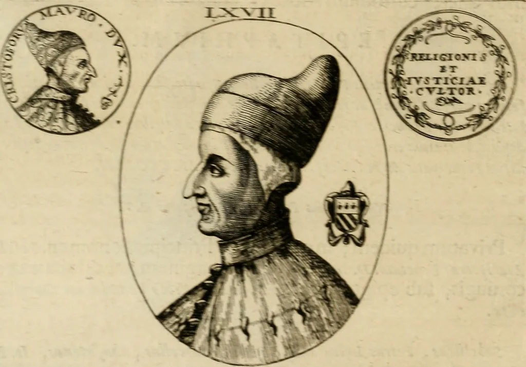 An illustration from Fasti ducales ab Anafesto I. ad Silvestrum Valerium Venetorum ducem : cum eorum iconibus, insignibus, nummismatibus publicis, & privatis aere sculptis : inscriptionibus ex aula M. Consilii, ac sepulchralibus : adiectae sunt adnotationes, ad vitam cuiusque principis, rerum, quae omissae fuerant, 1696, leaf 175