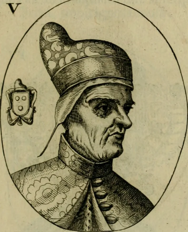 An illustration from Fasti ducales ab Anafesto I. ad Silvestrum Valerium Venetorum ducem : cum eorum iconibus, insignibus, nummismatibus publicis, & privatis aere sculptis : inscriptionibus ex aula M. Consilii, ac sepulchralibus : adiectae sunt adnotationes, ad vitam cuiusque principis, rerum, quae omissae fuerant, 1696, leaf 24