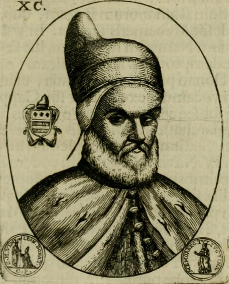 An illustration from Fasti ducales ab Anafesto I. ad Silvestrum Valerium Venetorum ducem : cum eorum iconibus, insignibus, nummismatibus publicis, & privatis aere sculptis : inscriptionibus ex aula M. Consilii, ac sepulchralibus : adiectae sunt adnotationes, ad vitam cuiusque principis, rerum, quae omissae fuerant, 1696, leaf 254