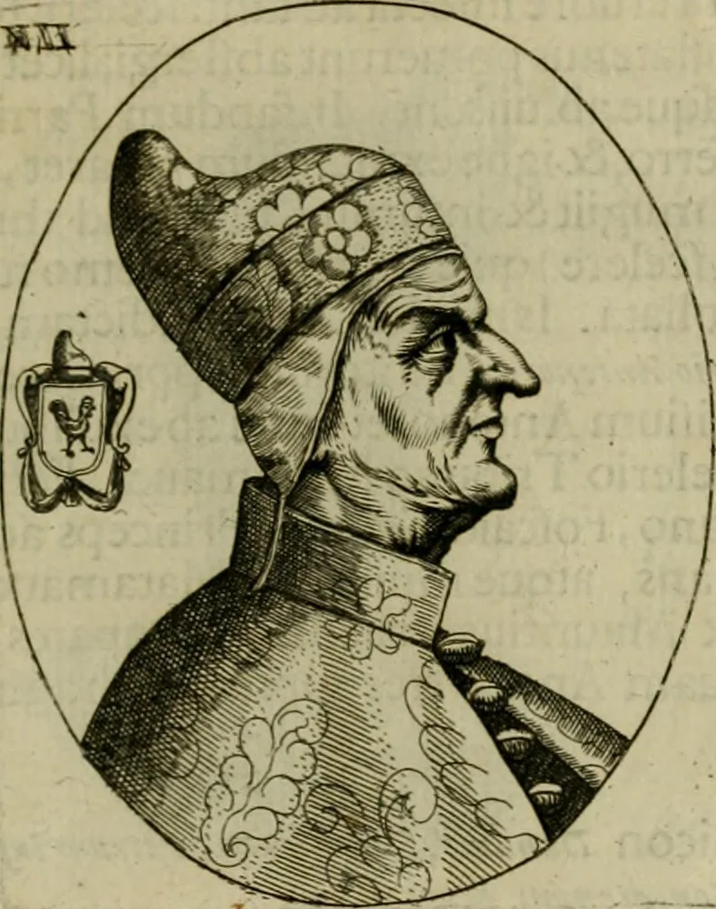 An illustration from Fasti ducales ab Anafesto I. ad Silvestrum Valerium Venetorum ducem : cum eorum iconibus, insignibus, nummismatibus publicis, & privatis aere sculptis : inscriptionibus ex aula M. Consilii, ac sepulchralibus : adiectae sunt adnotationes, ad vitam cuiusque principis, rerum, quae omissae fuerant, 1696, leaf 28