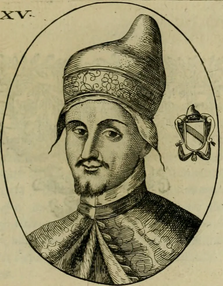 An illustration from Fasti ducales ab Anafesto I. ad Silvestrum Valerium Venetorum ducem : cum eorum iconibus, insignibus, nummismatibus publicis, & privatis aere sculptis : inscriptionibus ex aula M. Consilii, ac sepulchralibus : adiectae sunt adnotationes, ad vitam cuiusque principis, rerum, quae omissae fuerant, 1696, leaf 44