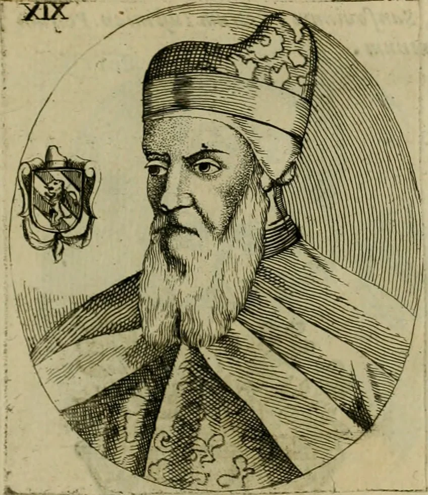 An illustration from Fasti ducales ab Anafesto I. ad Silvestrum Valerium Venetorum ducem : cum eorum iconibus, insignibus, nummismatibus publicis, & privatis aere sculptis : inscriptionibus ex aula M. Consilii, ac sepulchralibus : adiectae sunt adnotationes, ad vitam cuiusque principis, rerum, quae omissae fuerant, 1696, leaf 52