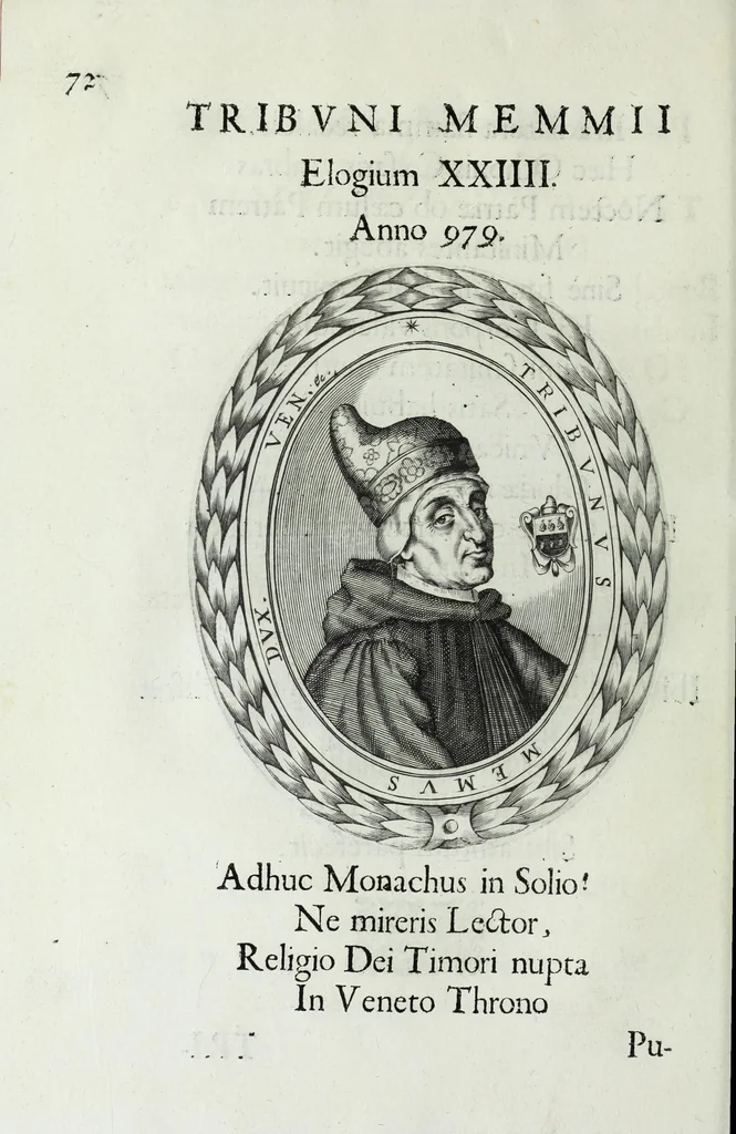 An illustration from Ducalis regiae lararium, siue, Ser[enisi]m[a]e Reipu. Venetae principu[m] omniu[m] icones : vsque ad serenisimu[m] Ioannem Pisaurum, qui nunc reru[m] feliciter potitur, elogia P.D. Leonis Matinae .., 1659, leaf 102