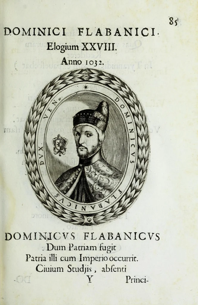 An illustration from Ducalis regiae lararium, siue, Ser[enisi]m[a]e Reipu. Venetae principu[m] omniu[m] icones : vsque ad serenisimu[m] Ioannem Pisaurum, qui nunc reru[m] feliciter potitur, elogia P.D. Leonis Matinae .., 1659, leaf 115