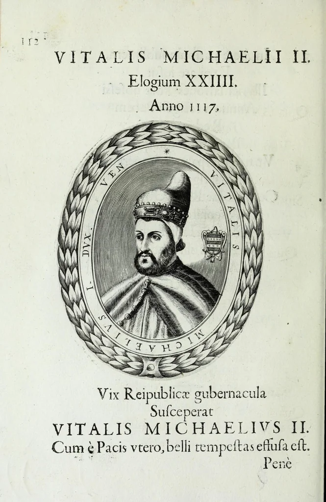 An illustration from Ducalis regiae lararium, siue, Ser[enisi]m[a]e Reipu. Venetae principu[m] omniu[m] icones : vsque ad serenisimu[m] Ioannem Pisaurum, qui nunc reru[m] feliciter potitur, elogia P.D. Leonis Matinae .., 1659, leaf 142