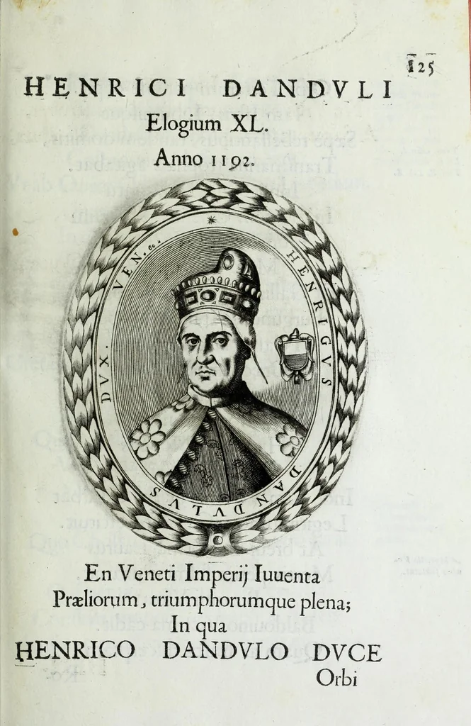 An illustration from Ducalis regiae lararium, siue, Ser[enisi]m[a]e Reipu. Venetae principu[m] omniu[m] icones : vsque ad serenisimu[m] Ioannem Pisaurum, qui nunc reru[m] feliciter potitur, elogia P.D. Leonis Matinae .., 1659, leaf 155
