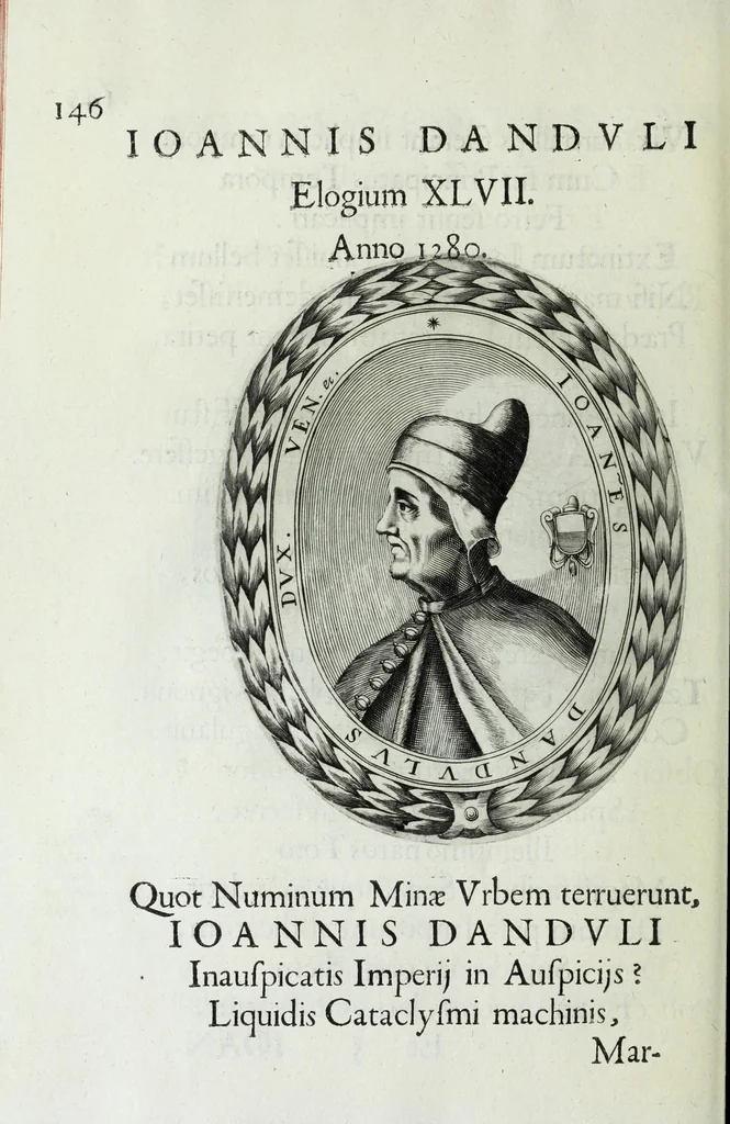 An illustration from Ducalis regiae lararium, siue, Ser[enisi]m[a]e Reipu. Venetae principu[m] omniu[m] icones : vsque ad serenisimu[m] Ioannem Pisaurum, qui nunc reru[m] feliciter potitur, elogia P.D. Leonis Matinae .., 1659, leaf 176