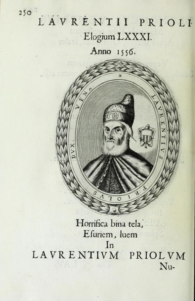 An illustration from Ducalis regiae lararium, siue, Ser[enisi]m[a]e Reipu. Venetae principu[m] omniu[m] icones : vsque ad serenisimu[m] Ioannem Pisaurum, qui nunc reru[m] feliciter potitur, elogia P.D. Leonis Matinae .., 1659, leaf 280