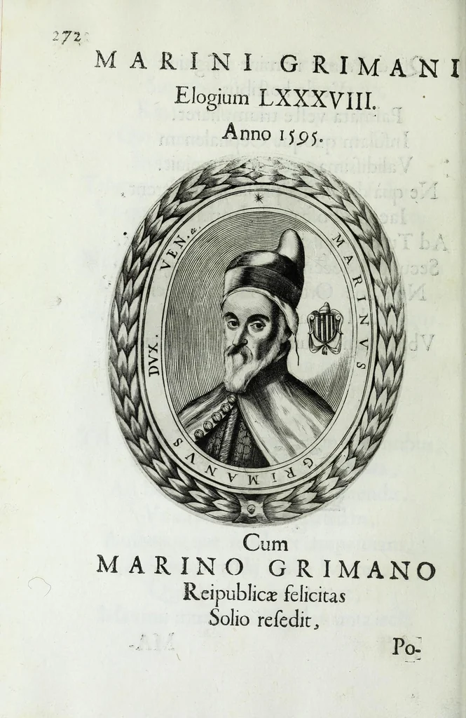 An illustration from Ducalis regiae lararium, siue, Ser[enisi]m[a]e Reipu. Venetae principu[m] omniu[m] icones : vsque ad serenisimu[m] Ioannem Pisaurum, qui nunc reru[m] feliciter potitur, elogia P.D. Leonis Matinae .., 1659, leaf 302
