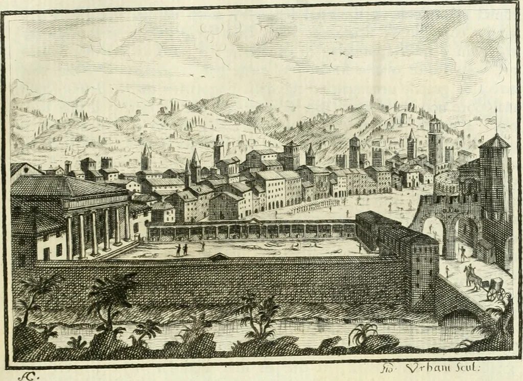 An illustration from Due dissertazioni di Giuseppe Bartoli : nella prima si dà notizia del pubblico Museo d'iscrizioni eretto nuovamente in Verona, e con l'uso delle osservazioni e delle sperienze in rispetto della fisica si paragona l'uso dell'antichità figurata e scritta relativamente alla storia : nella seconda si dimostra la bellezza d'una greca inedita iscrizione collocata in questo museo, 1745, leaf 10