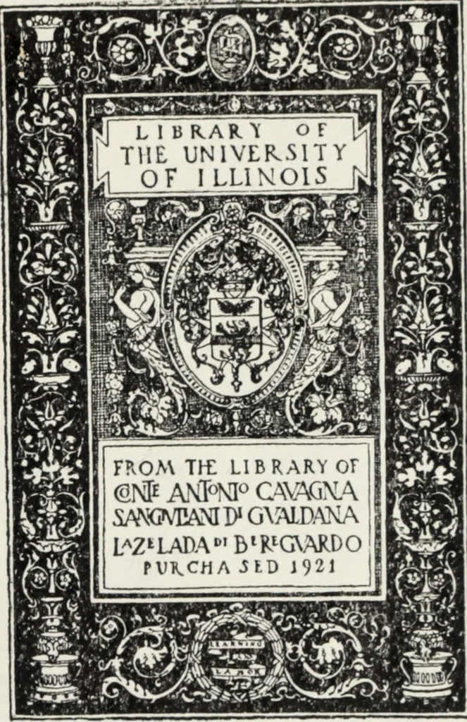 An illustration from Due ragionamenti del dottore Lodovico Coltellini agli accademici etruschi di Cortona sopra quattro superbi bronzi antichi e due in specie, un creduto candelabro cioè, ed una statuetta puerile, con inscrizioni etrusche molto particolari, trovati di fresco nei contorni di detta città edizione arricchita di tavole in rame .., 1750, leaf 1