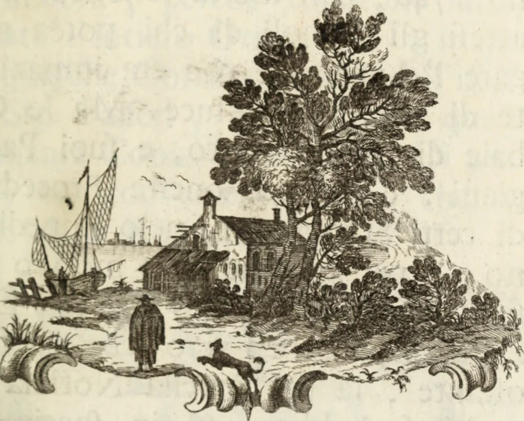 An illustration from Due ragionamenti del dottore Lodovico Coltellini agli accademici etruschi di Cortona sopra quattro superbi bronzi antichi e due in specie, un creduto candelabro cioè, ed una statuetta puerile, con inscrizioni etrusche molto particolari, trovati di fresco nei contorni di detta città edizione arricchita di tavole in rame .., 1750, leaf 8