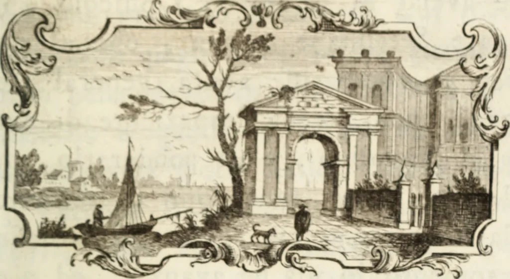 An illustration from Due ragionamenti del dottore Lodovico Coltellini agli accademici etruschi di Cortona sopra quattro superbi bronzi antichi e due in specie, un creduto candelabro cioè, ed una statuetta puerile, con inscrizioni etrusche molto particolari, trovati di fresco nei contorni di detta città edizione arricchita di tavole in rame .., 1750, leaf 86