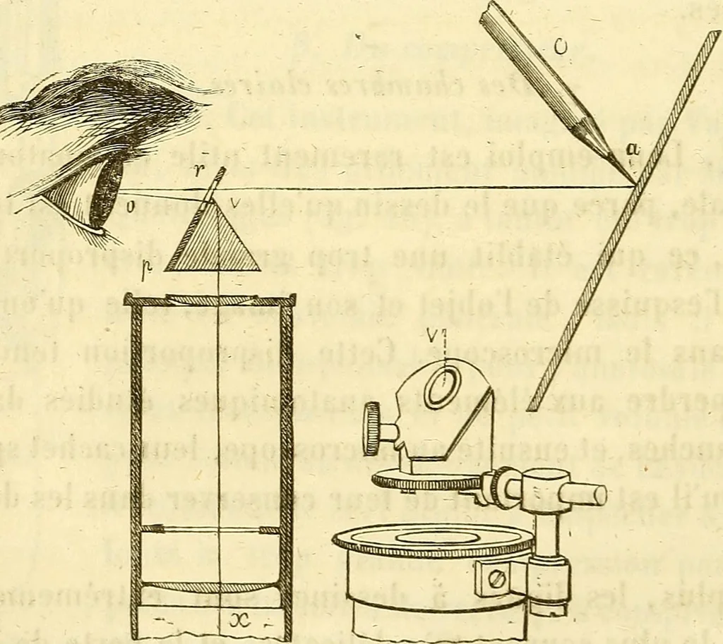 An illustration from Du microscope et des injections : dans leurs applications à l'anatomie et à la pathologie, suivi d'une classification des sciences fondamentales, de celle de la biologie et de l'anatomie en particulier, 1849, leaf 177