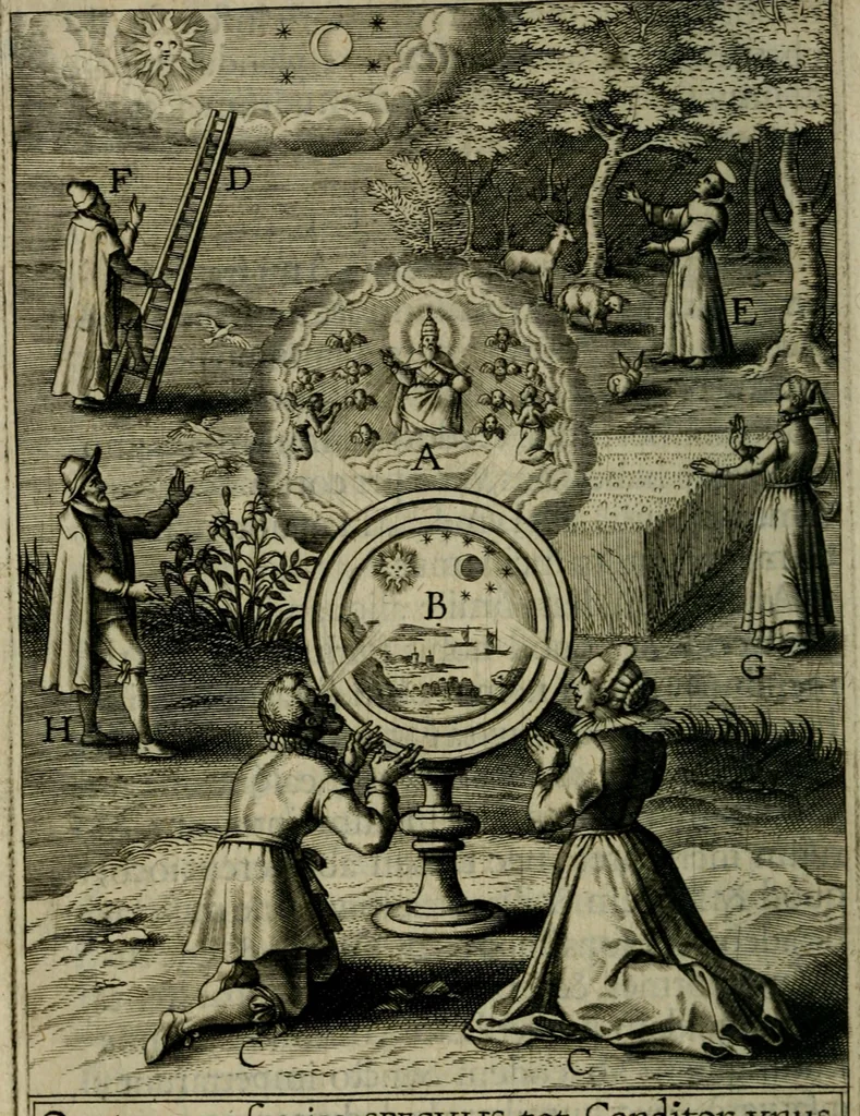 An illustration from Duodecim specula deum aliquando videre desideranti concinnata, 1610, leaf 113
