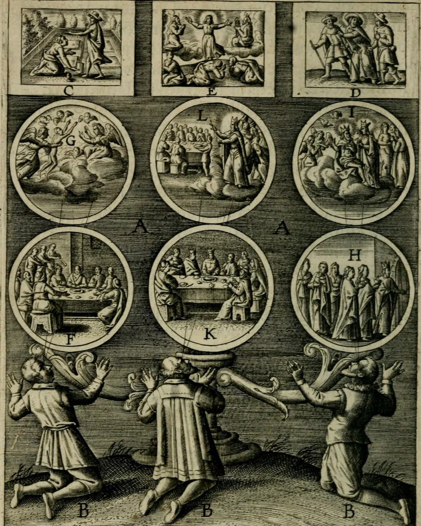 An illustration from Duodecim specula deum aliquando videre desideranti concinnata, 1610, leaf 159