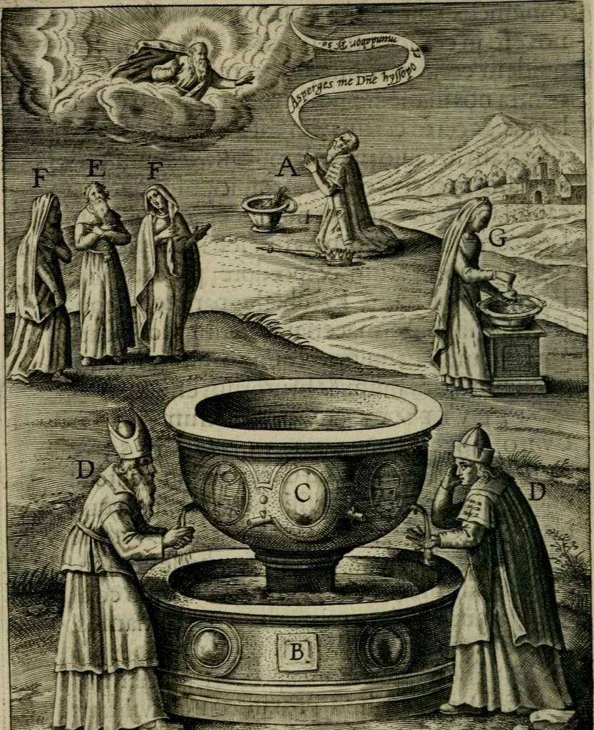 An illustration from Duodecim specula deum aliquando videre desideranti concinnata, 1610, leaf 99