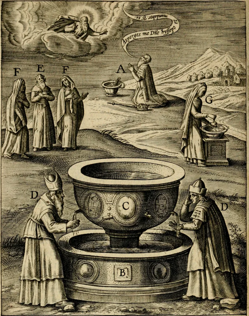 An illustration from Duodecim specula Deum aliquando videre desideranti concinnata, 1610, leaf 103