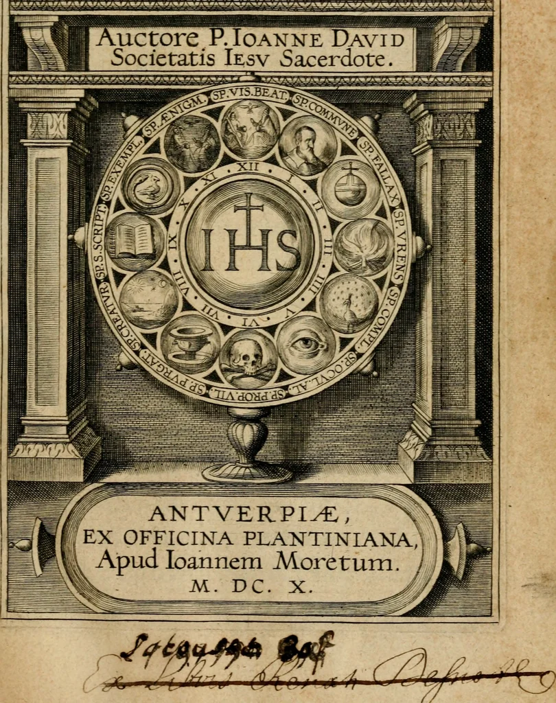 An illustration from Duodecim specula Deum aliquando videre desideranti concinnata, 1610, leaf 6