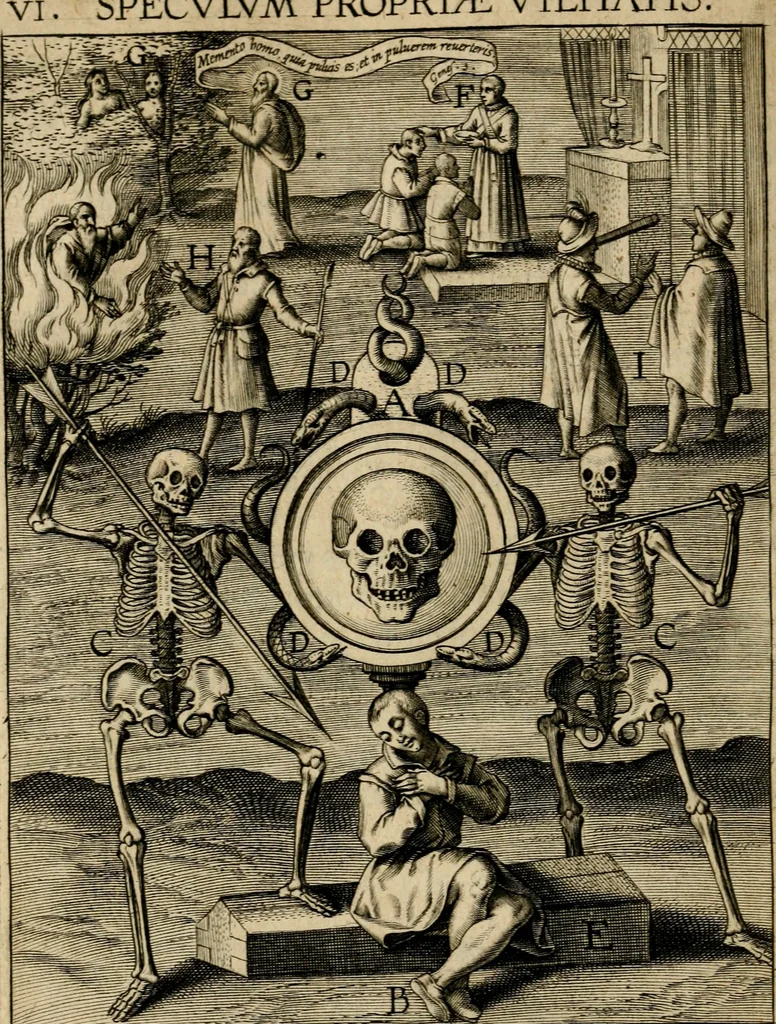 An illustration from Duodecim specula Deum aliquando videre desideranti concinnata, 1610, leaf 89