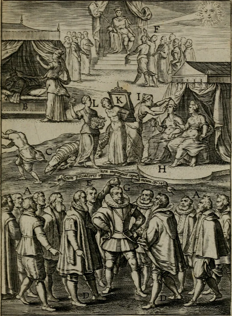 An illustration from Duodecim specula deum : aliquando videre desideranti concinnata, 1610, leaf 10