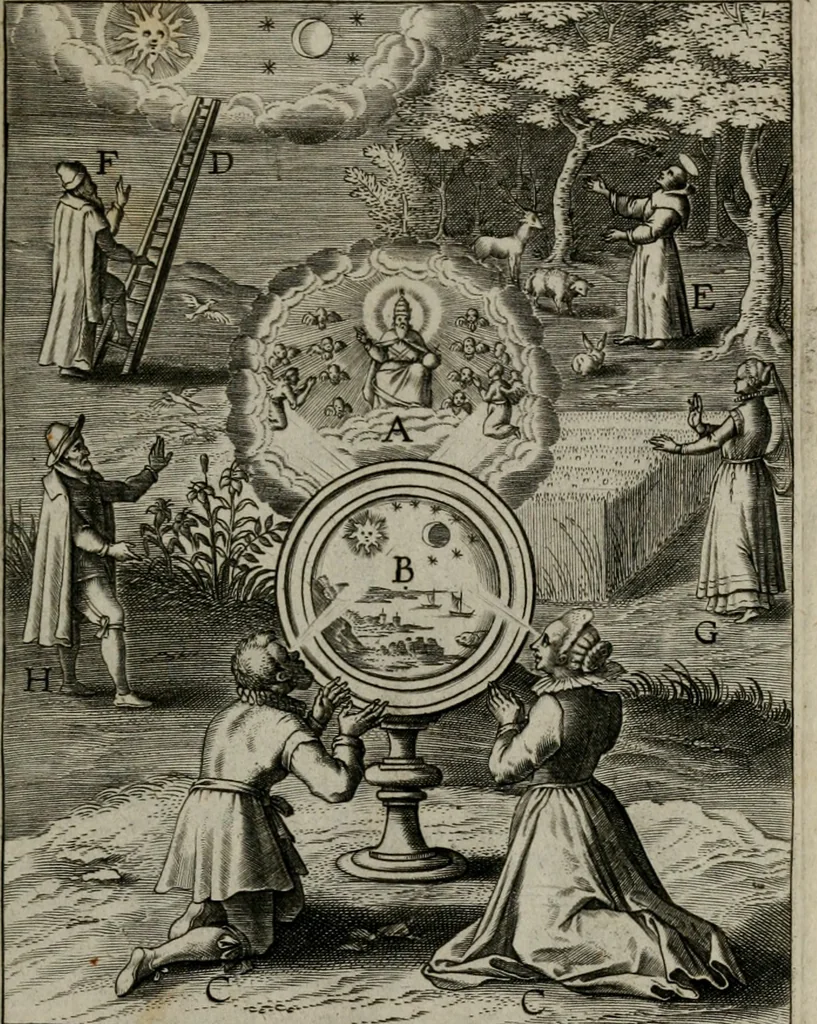 An illustration from Duodecim specula deum : aliquando videre desideranti concinnata, 1610, leaf 16