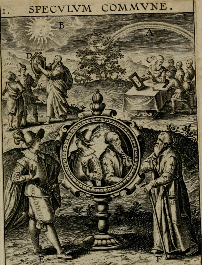 An illustration from Duodecim specula deum : aliquando videre desideranti concinnata, 1610, leaf 2
