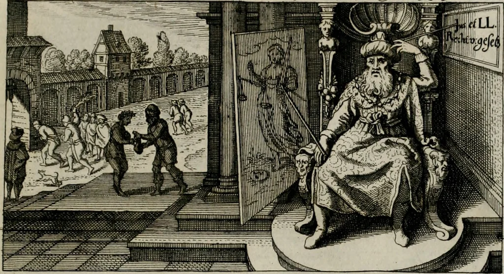 An illustration from [Duodekàs] emblematum sacrorum quorum consideratio accurata ad fidei exercitium et excitandam pietatem plurimum facere potest : erster [-vierter] Theill : schöner geistlichen Lehr vndt trost figuren, deren fleissige betrachtung zur Glaubens vbung vndt erweckung Chistlicher [sic] andacht, durch Gottes gnade, sehr deinlich sein kän, 1625, leaf 100