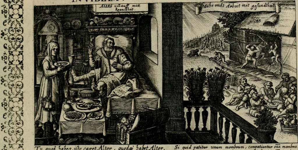 An illustration from [Duodekàs] emblematum sacrorum quorum consideratio accurata ad fidei exercitium et excitandam pietatem plurimum facere potest : erster [-vierter] Theill : schöner geistlichen Lehr vndt trost figuren, deren fleissige betrachtung zur Glaubens vbung vndt erweckung Chistlicher [sic] andacht, durch Gottes gnade, sehr deinlich sein kän, 1625, leaf 22