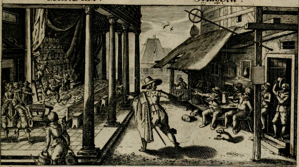 An illustration from [Duodekàs] emblematum sacrorum quorum consideratio accurata ad fidei exercitium et excitandam pietatem plurimum facere potest : erster [-vierter] Theill : schöner geistlichen Lehr vndt trost figuren, deren fleissige betrachtung zur Glaubens vbung vndt erweckung Chistlicher [sic] andacht, durch Gottes gnade, sehr deinlich sein kän, 1625, leaf 42