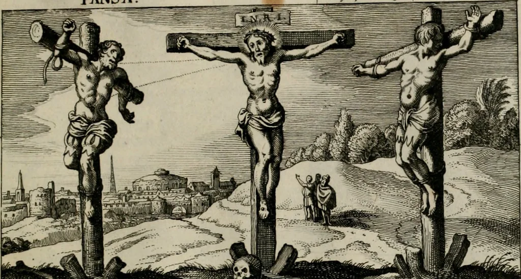 An illustration from [Duodekàs] emblematum sacrorum quorum consideratio accurata ad fidei exercitium et excitandam pietatem plurimum facere potest : erster [-vierter] Theill : schöner geistlichen Lehr vndt trost figuren, deren fleissige betrachtung zur Glaubens vbung vndt erweckung Chistlicher [sic] andacht, durch Gottes gnade, sehr deinlich sein kän, 1625, leaf 58