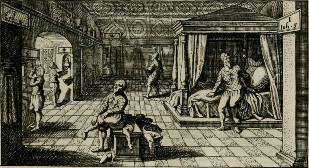 An illustration from [Duodekàs] emblematum sacrorum quorum consideratio accurata ad fidei exercitium et excitandam pietatem plurimum facere potest : erster [-vierter] Theill : schöner geistlichen Lehr vndt trost figuren, deren fleissige betrachtung zur Glaubens vbung vndt erweckung Chistlicher [sic] andacht, durch Gottes gnade, sehr deinlich sein kän, 1625, leaf 86