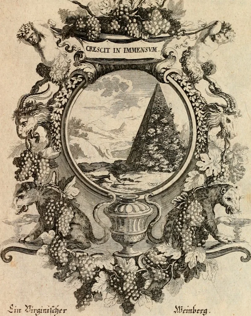 An illustration from Tapisseries du roy, ou sont representez les quatre elemens et les quatre saisons : avec les devises qvi les accompagnent & leur explication = Königliche französische Tapezereyen, oder überauss schöne Sinn-Bilder, in welchen die vier Element, samt den vier Jahr-Zeiten, neben den Dencksprüchen und ihren Ausslegungen, vorgestellet werden, 1690, leaf 130